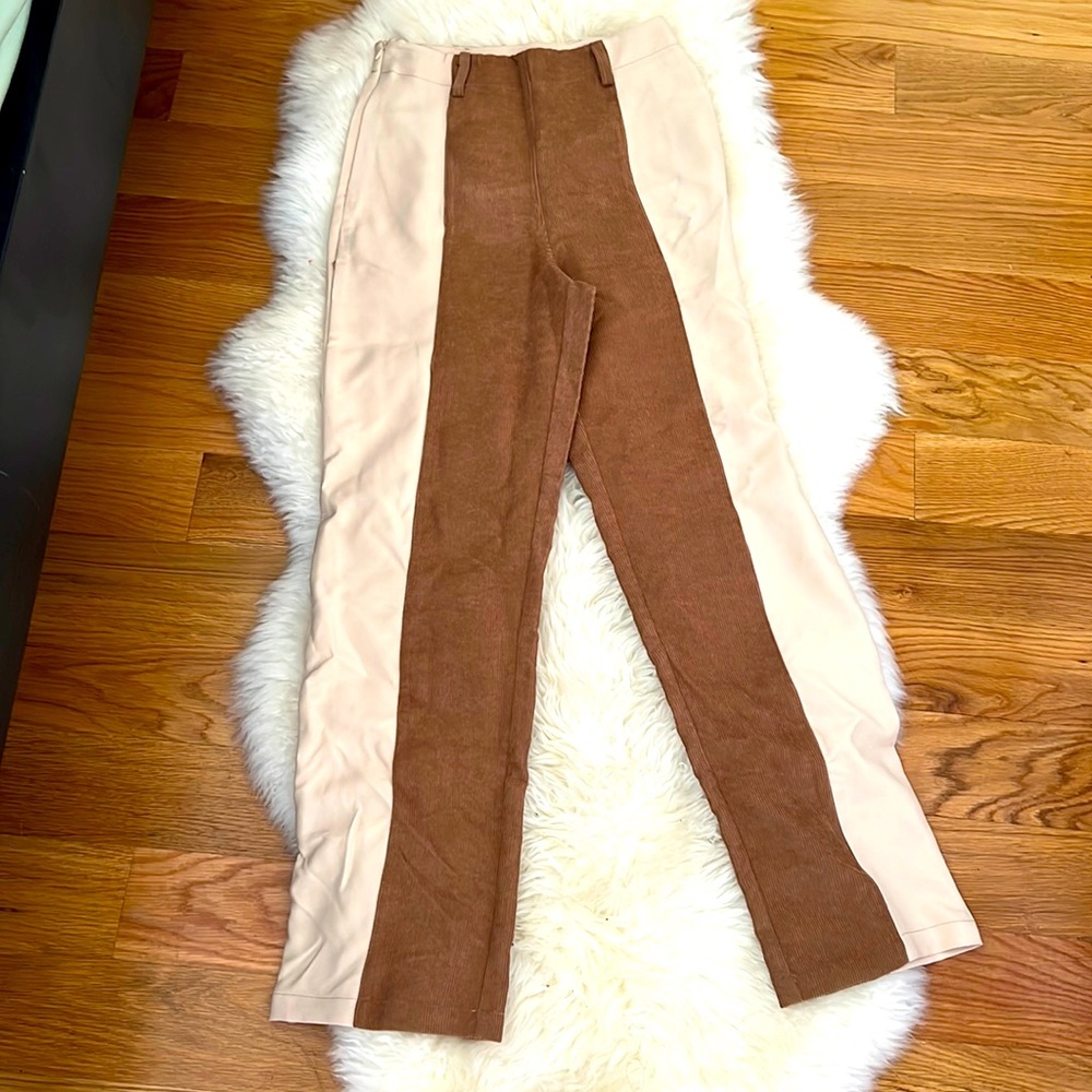 Two-toned high waisted corduroy pants. New.